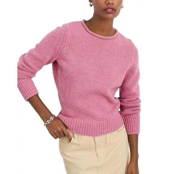 175$ Alex Mill Jamie Wool Crew Neck Pullover Sweater Long Sleeves Size M Pink - Picture 1 of 4